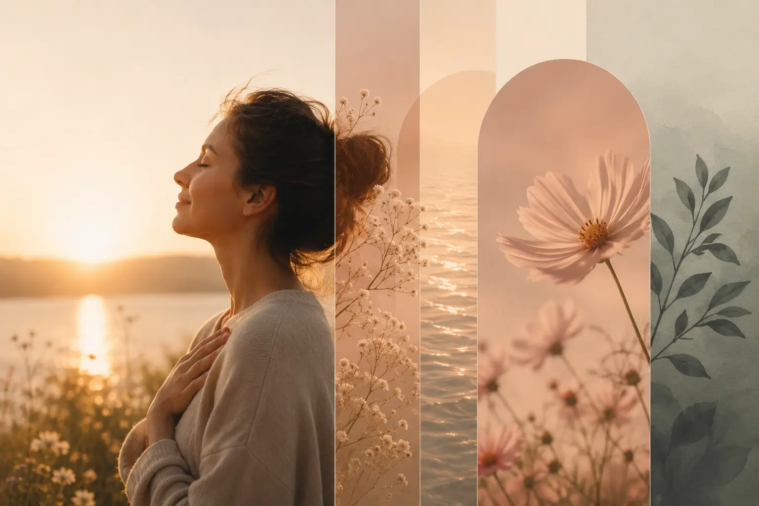 A peaceful reflective scene representing gratitude, beauty, and appreciation for ordinary moments.